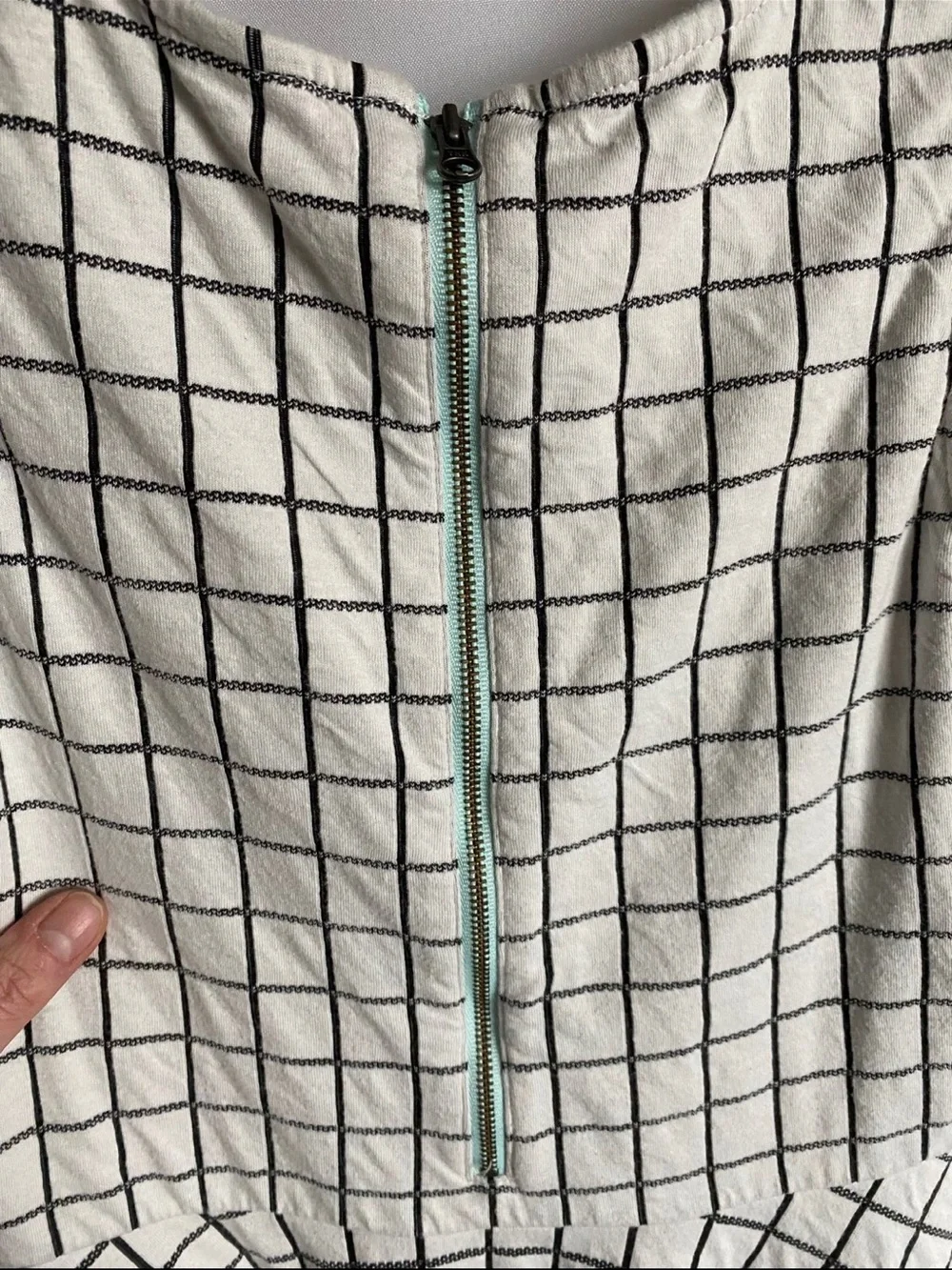 LN Gymboree Posh & Playful White and Black Grid Skater Dress
